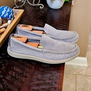 Cole Haan Men's Grand OS Boothbay Leather/Nubuck Loafers, Gray, Sz 13